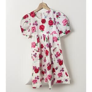 Vintage Rare Common Sense Designs Girls Dress Floral Roses Collar Cottage 6X